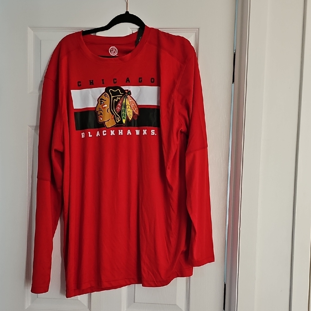 Chicago Blackhawks Red Graphic Long Sleeve Shirt‎ 2XL